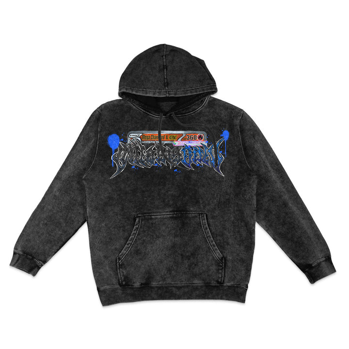 Blue Inferno Mineral Wash Hoodie - Black
