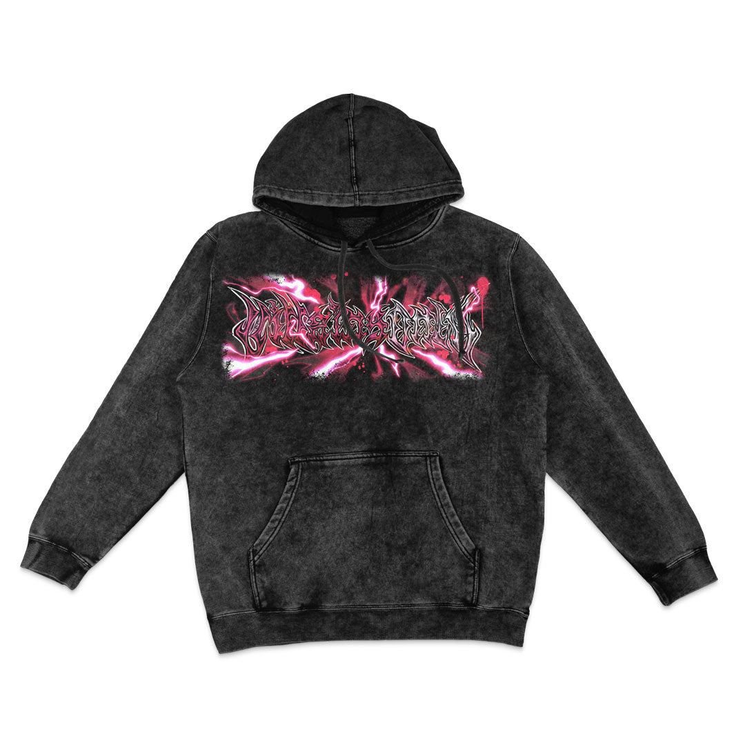 King vs Vessel Mineral Wash Hoodie - Black