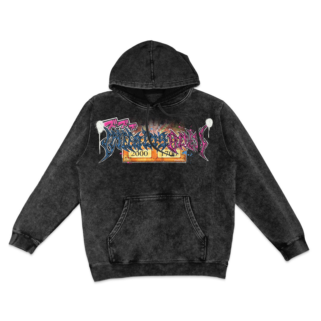 Spell-Kissed Mineral Wash Hoodie - Black