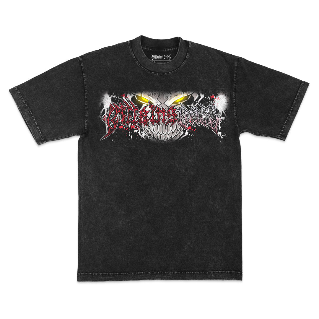 Crimson Abyss Mineral Wash Heavyweight Tee - Black