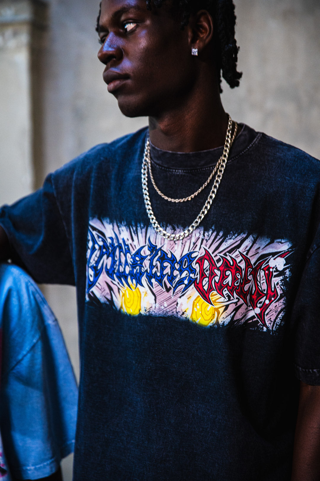 Cursed Messiah Mineral Wash Heavyweight Tee - Black