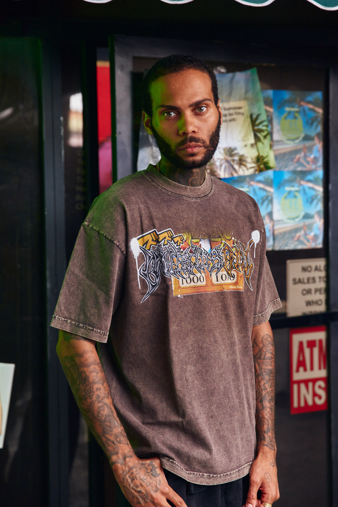 Obliterate! Mineral Wash Heavyweight Tee - Cocoa