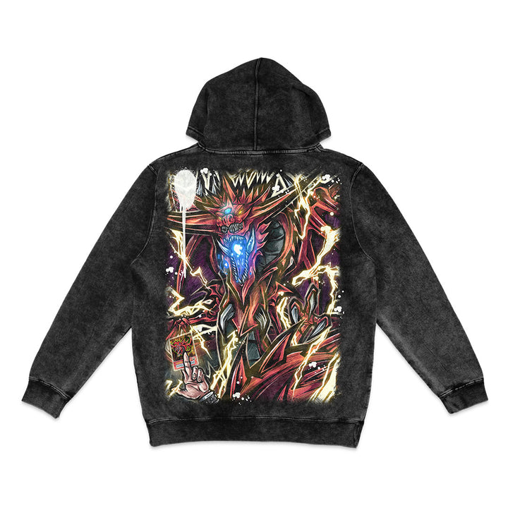 Sky God Mineral Wash Hoodie - Black