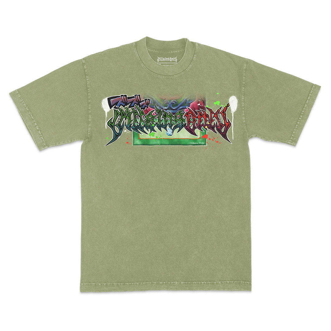 Draw Two Mineral Wash Heavyweight Tee - Matcha