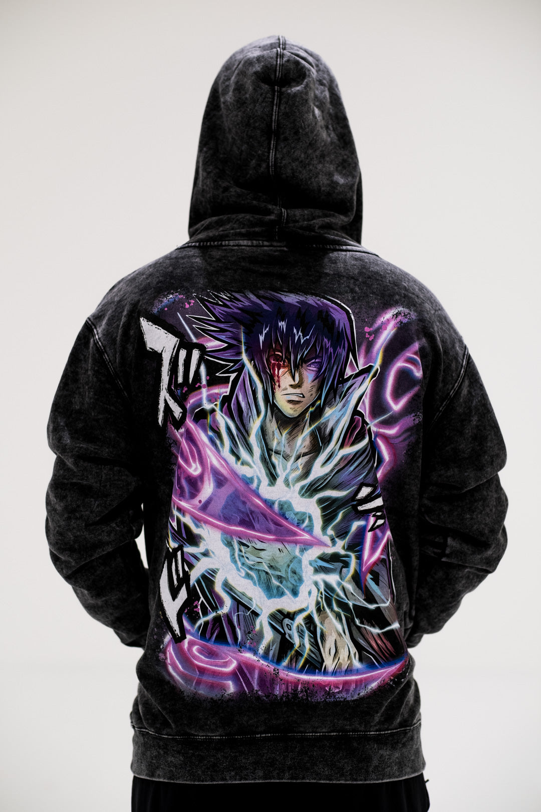 The Last Uchiha Vintage Wash Hoodie - Black