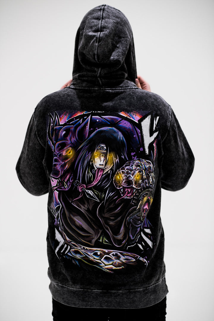 Snake Lord Vintage Wash Hoodie - Black
