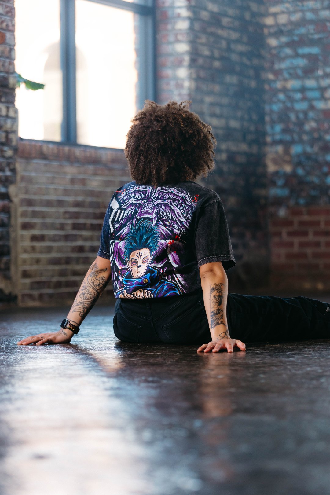Wolf Vessel Mineral Wash Heavyweight Tee - Black