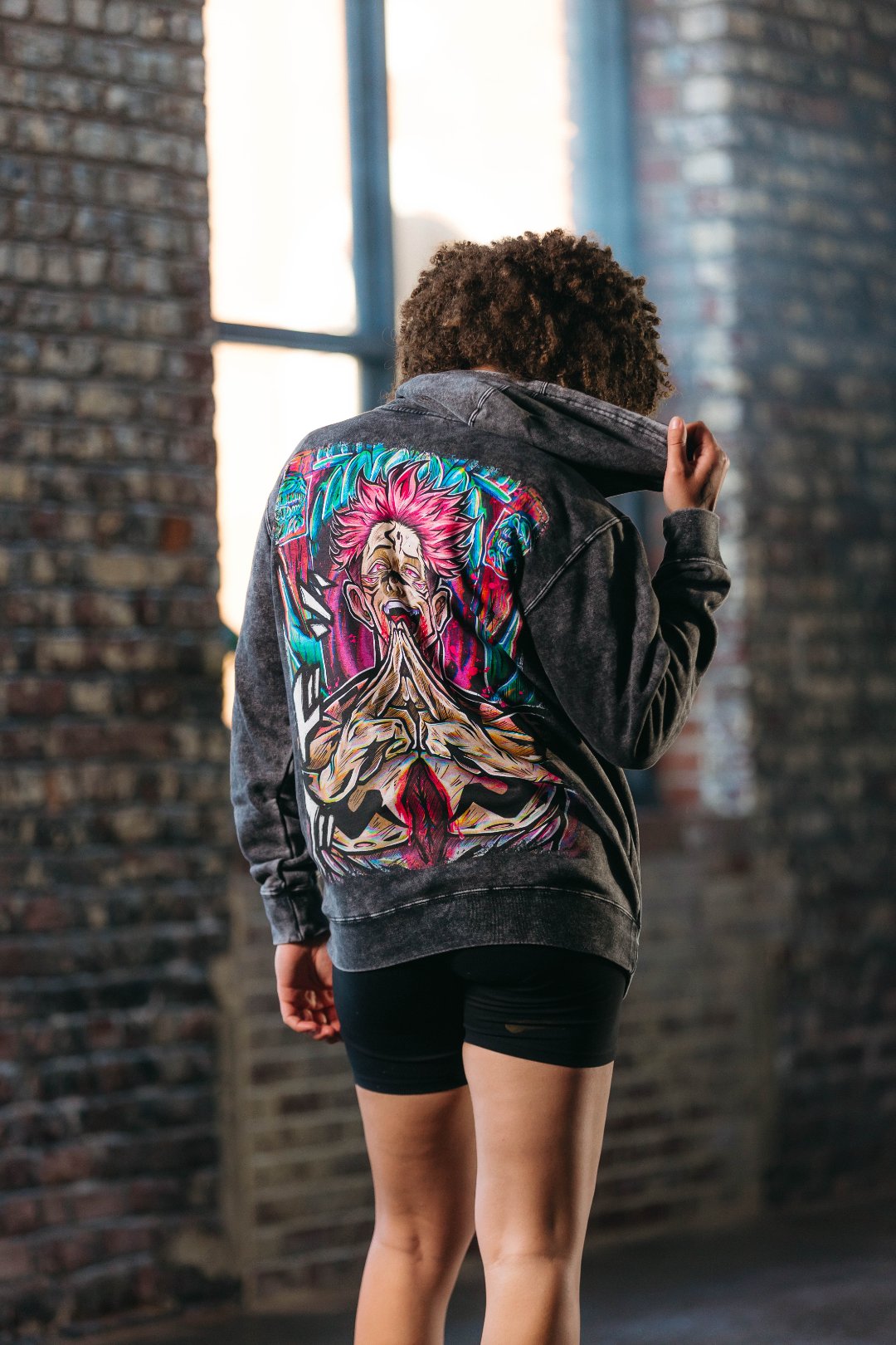 King Of Curses Vintage Wash Hoodie - Black