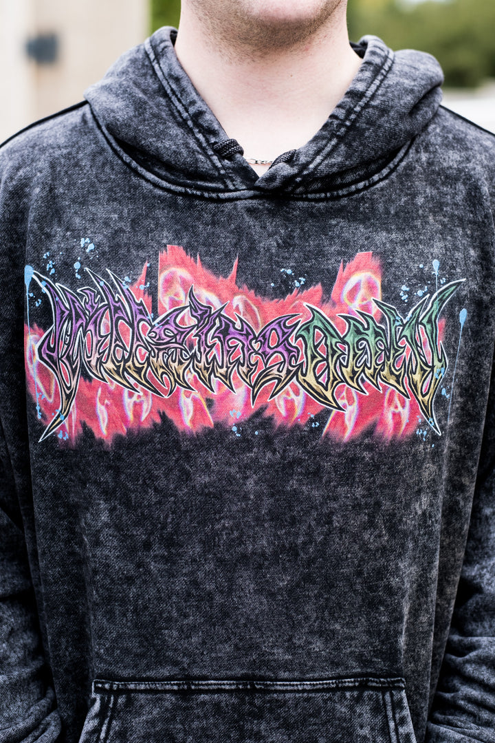 Unseen Menace Vintage Wash Hoodie - Black