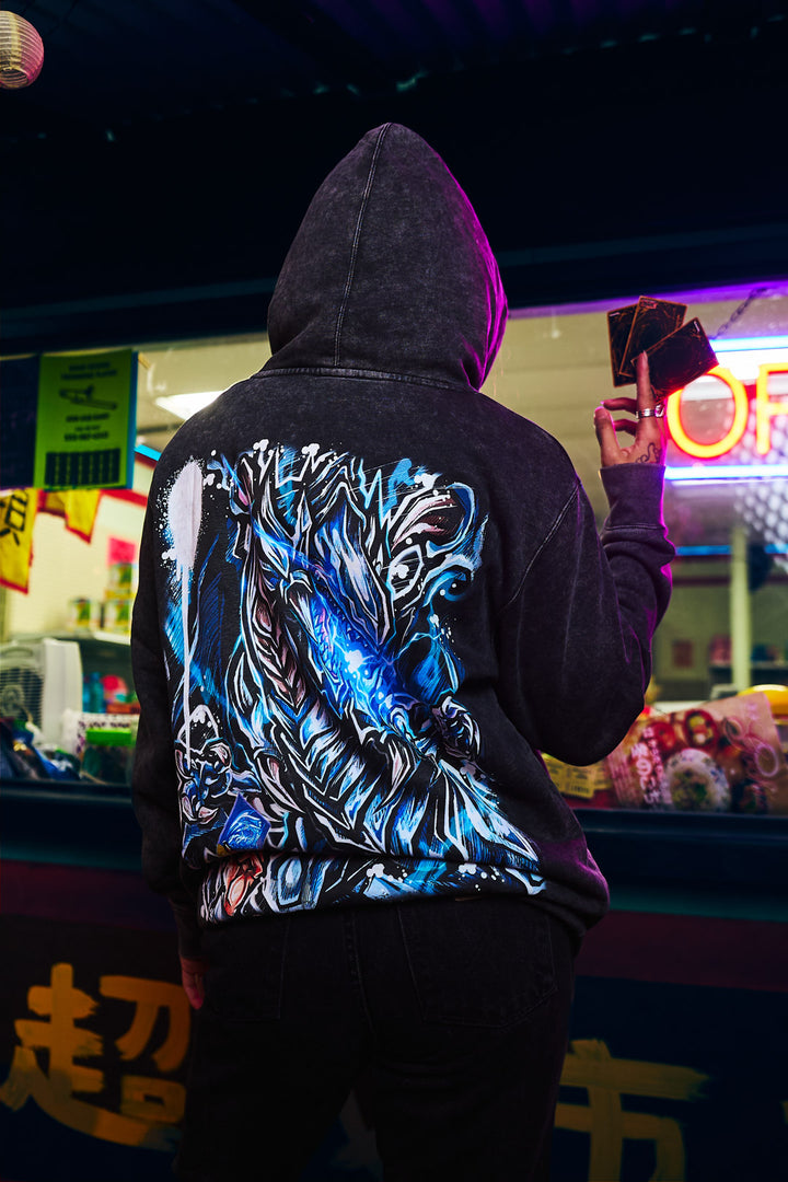 White Lightning Mineral Wash Hoodie - Black
