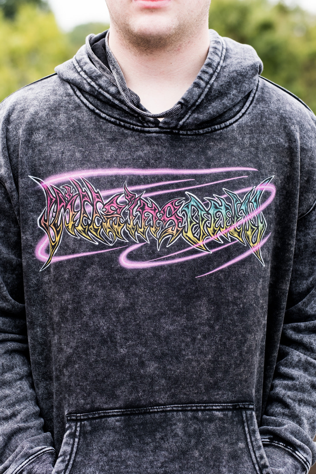 Thread Manipulator Vintage Wash Hoodie - Black