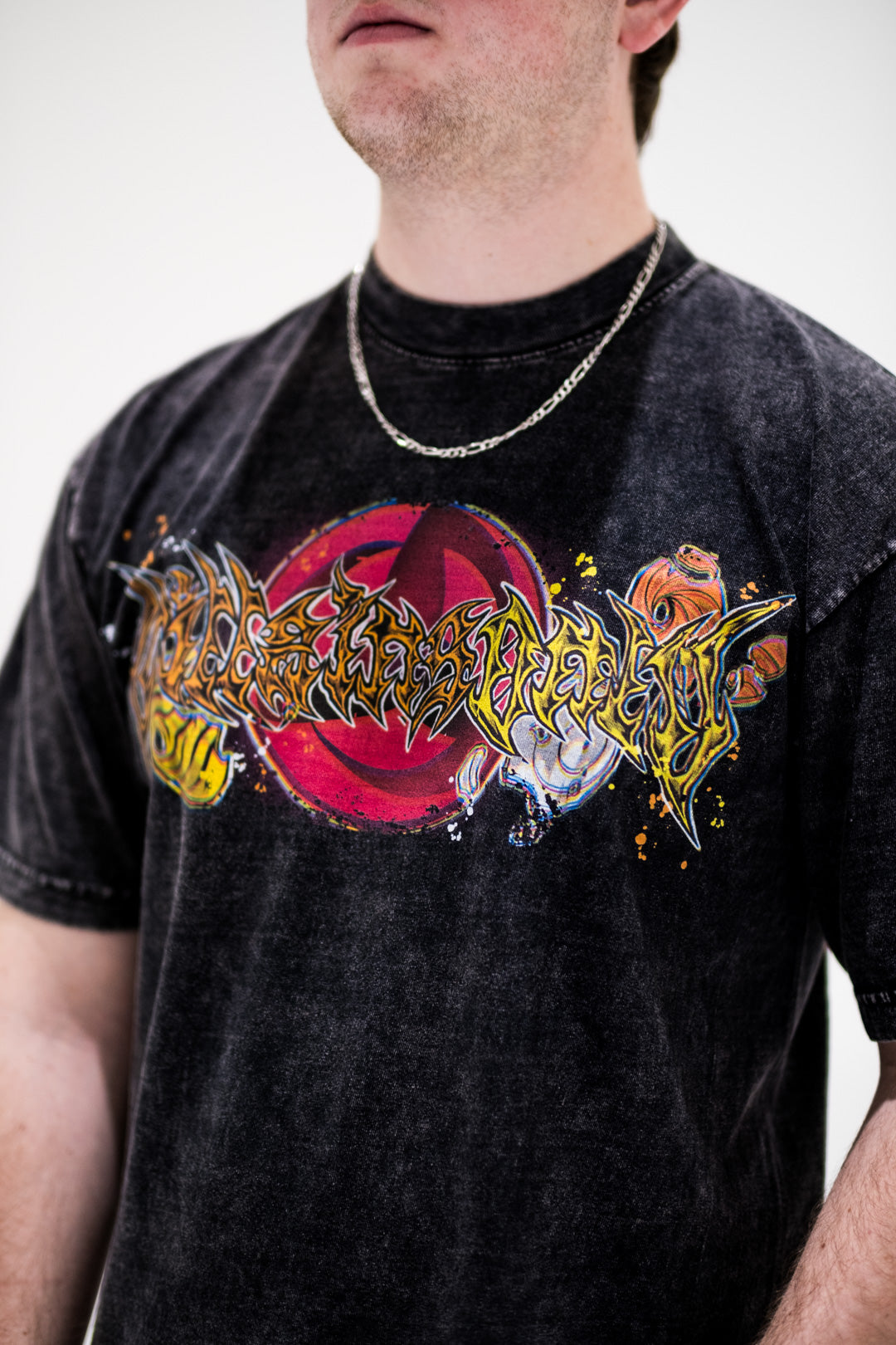 Masked Man Mineral Wash Heavyweight Tee - Black