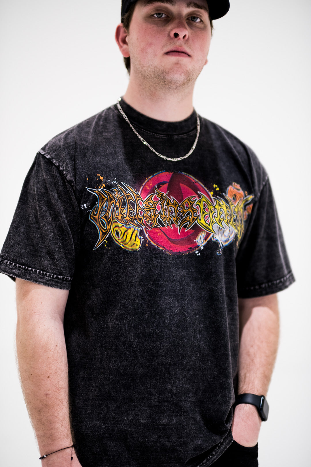 Masked Man Mineral Wash Heavyweight Tee - Black