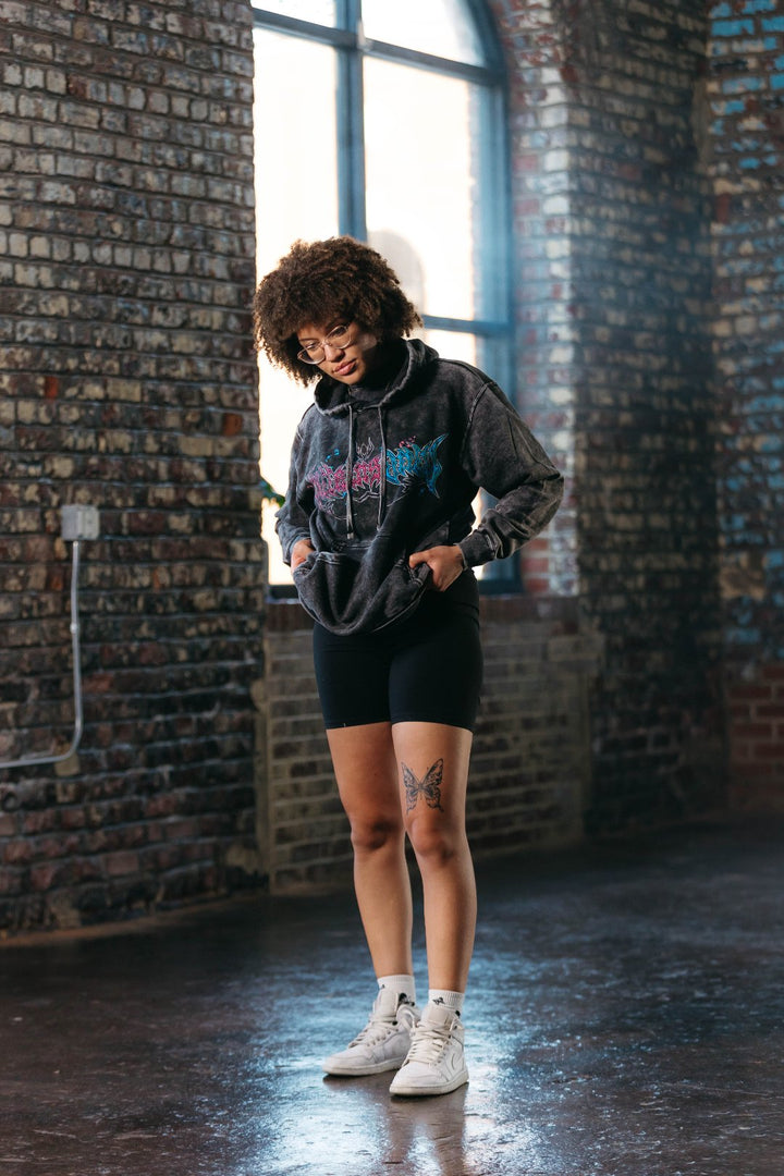 King Of Curses Vintage Wash Hoodie - Black
