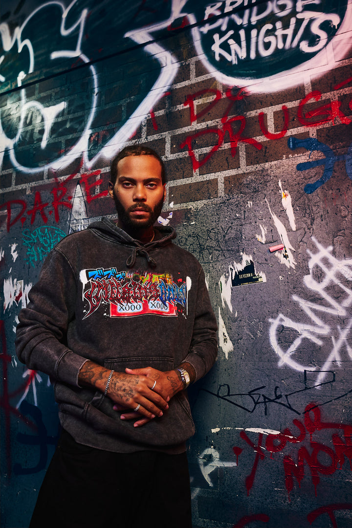 Sky God Mineral Wash Hoodie - Black